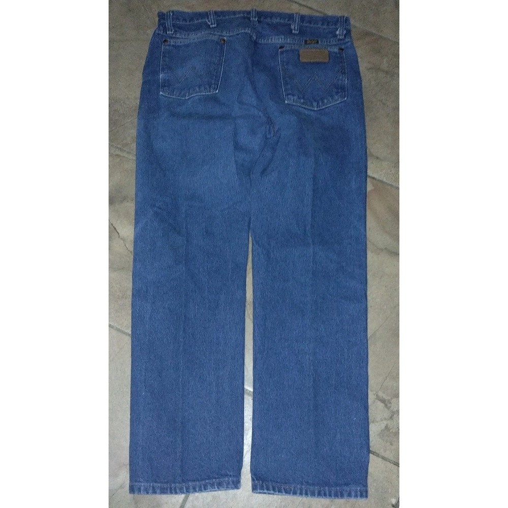 Wrangler Jeans Mens 33x30 Blue Straight Leg Classic Denim Western Workwear PD936